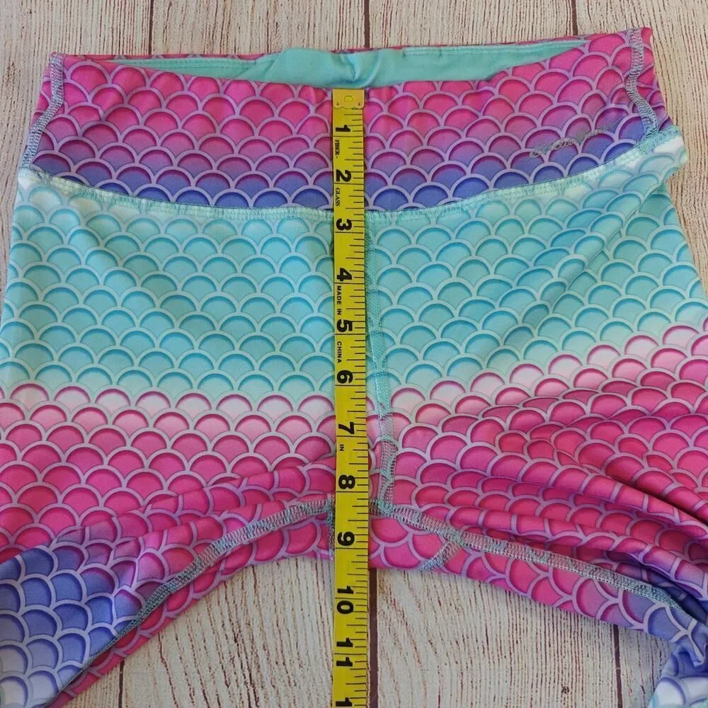 Eddie Bauer blue graphic tee & mermaid scale legging set sz L (14/16)